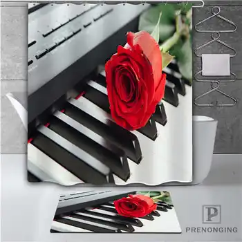 

Custom Piano Flower (1)Waterproof Shower Curtain Doormat Home Bath Bathroom Polyester Fabric Multi Sizes#18-10-216