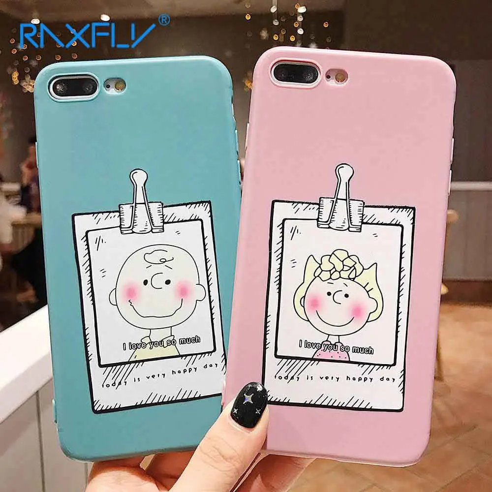 Забавный чехол из ТПУ RAXFLY для Apple iPhone 7 Plus X XS XR Xs Max 8 милый телефона девочек и
