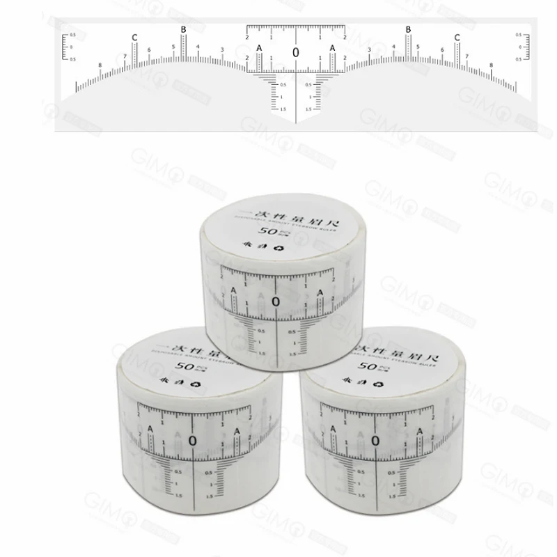 50 шт. татуировки одноразового использования, для микроблейдинга точное измерение формирование Перманентный макияж бровей Стикеры линейка