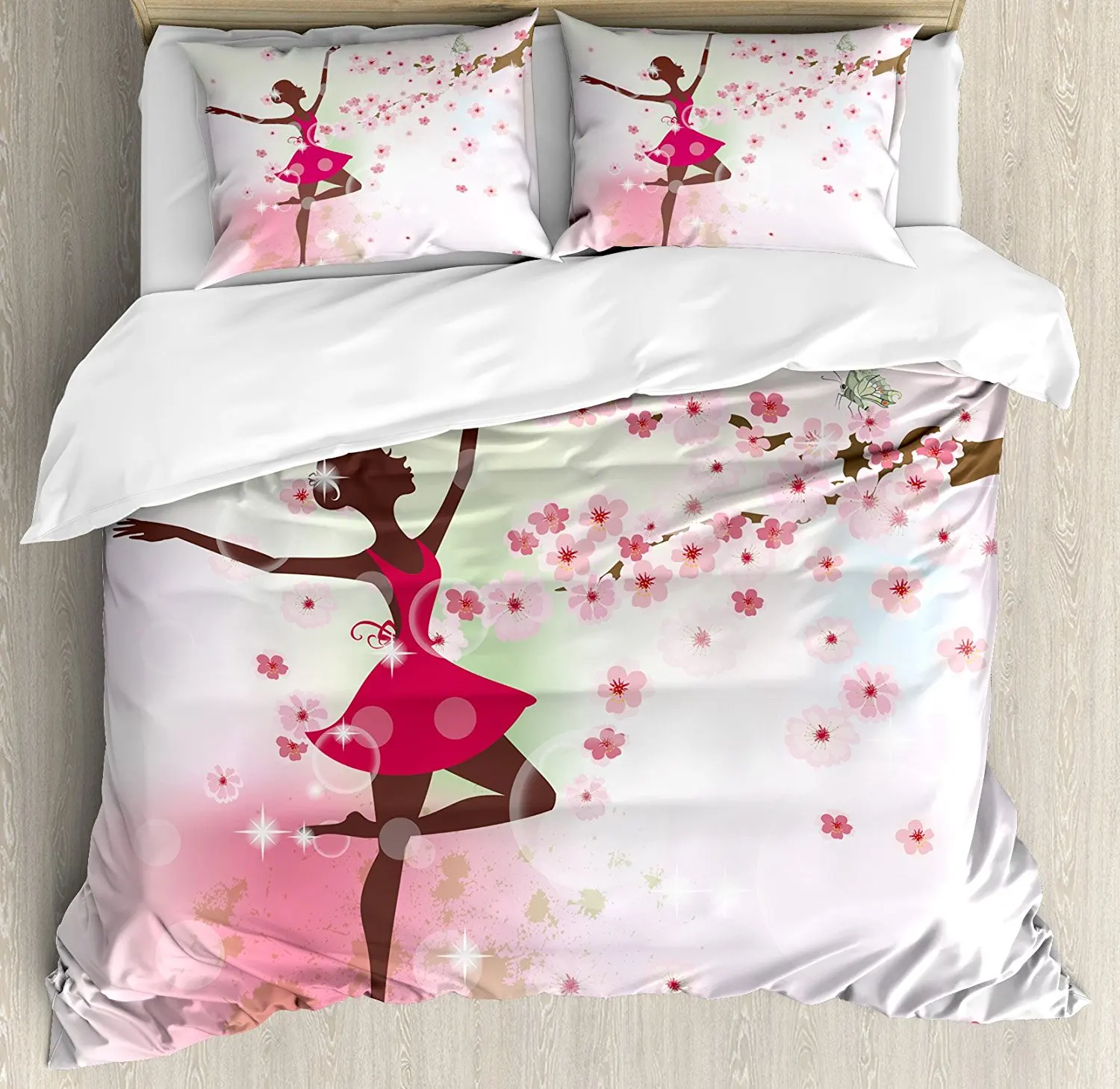 Room Duvet Cover Set Ballet Butterfly Fairy Ballerina Princess