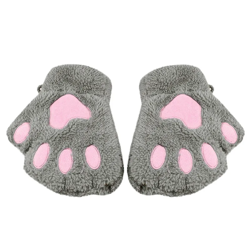 Baby Lovely Fashion Girl Cat Claw Paw Fingerless Winter Warmer Half Finger Gloves Mitten mitaine enfant guantes bebe #23O12 #F (9)