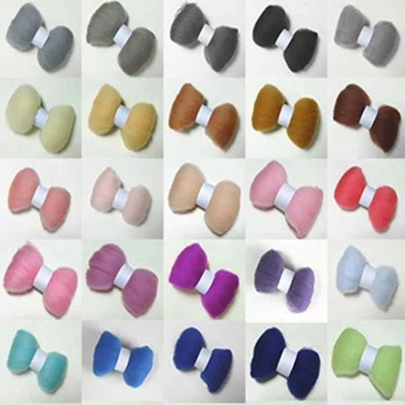 

(5g*36 Colors)/set Wool Cashmere Fibre Roving Diy Craft Felt Animals Needle Felting Kit Needlework Craft Dream Create Felt Poke