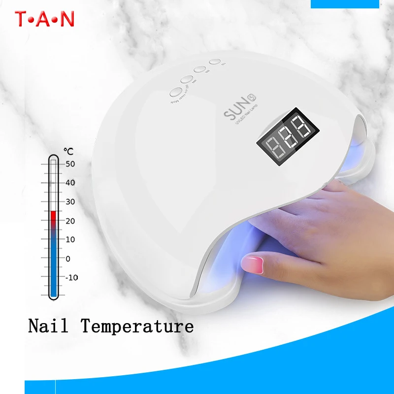 

SUNUV SUN 48W Dual UV LED Nail Lamp Nail Dryer Gel Polish Curing Light with Bottom 30s/60s/99s Timer LCD display