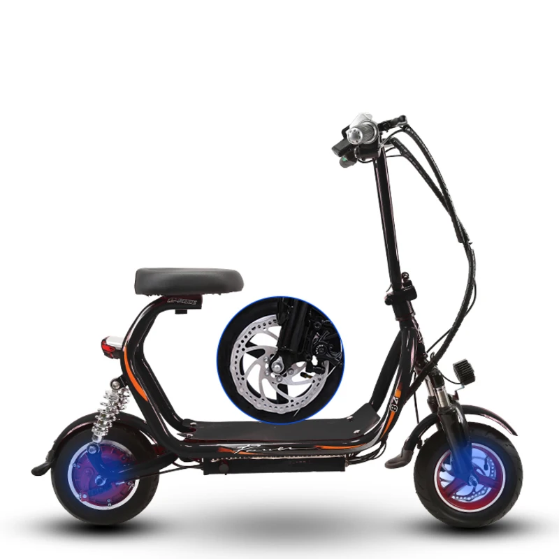 Excellent New 48V Harley electric scooter small scooter wide tire motorcycle two-seat mini parent-child electric bicycle 3