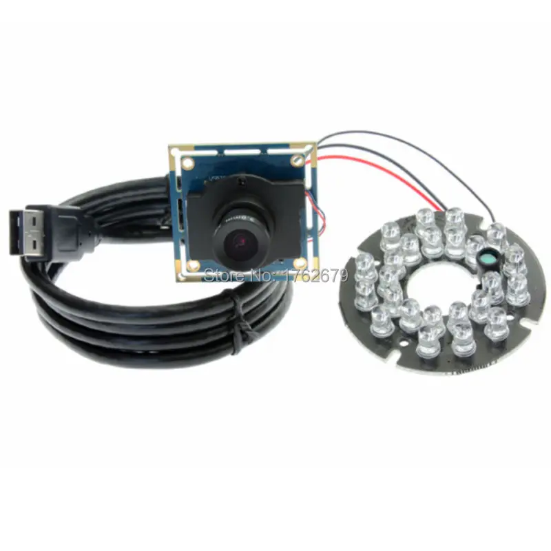 

2.1mm lens VGA 640 x 480 MJPEG: 30FPS Usb Camera Module OV7725 24pcs IR LED infrared usb with Camera board with 2m usb cable