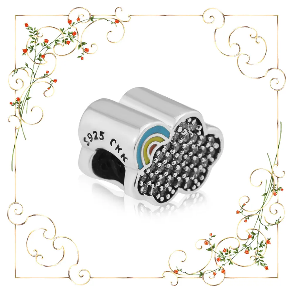 CKK You are my Rainbow Charms подходит для браслетов Pandora 925 пробы Серебряные Подвески