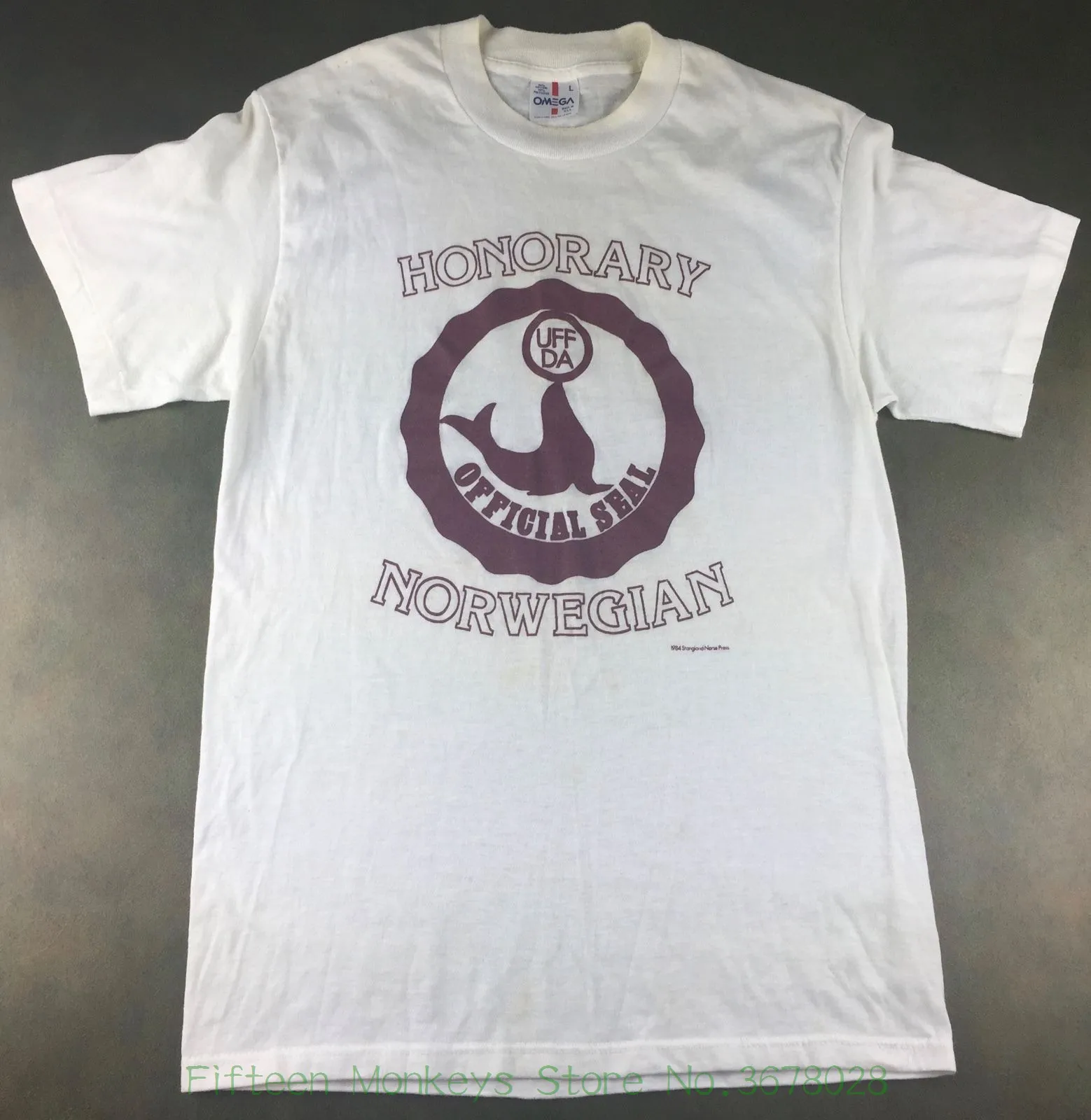 Print T Shirt Men Brand Clothing Vintage Mens L 1984