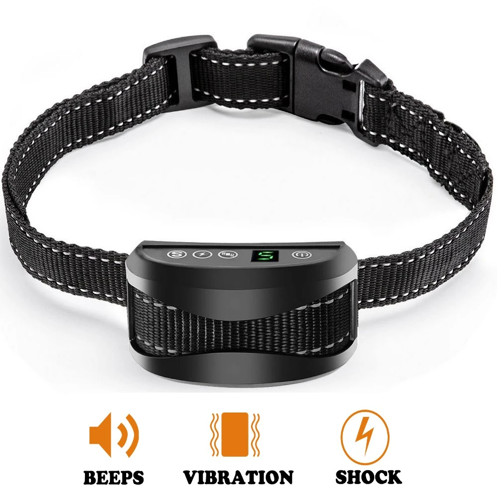 antiladridos para perros y mascotas, resistente al agua, recargable, sonido, vibración, entrenador automático para dejar ladrar|bark collar|dog training collaranti bark collar -