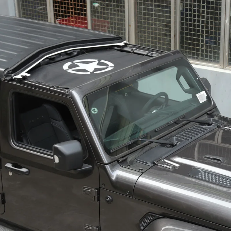 Black Car Top Sunshade Cover for Jeep Wrangler JL 2018 Roof Anti UV Sun Protection Mesh Net for Jeep JL Wrangler Accessories (37)