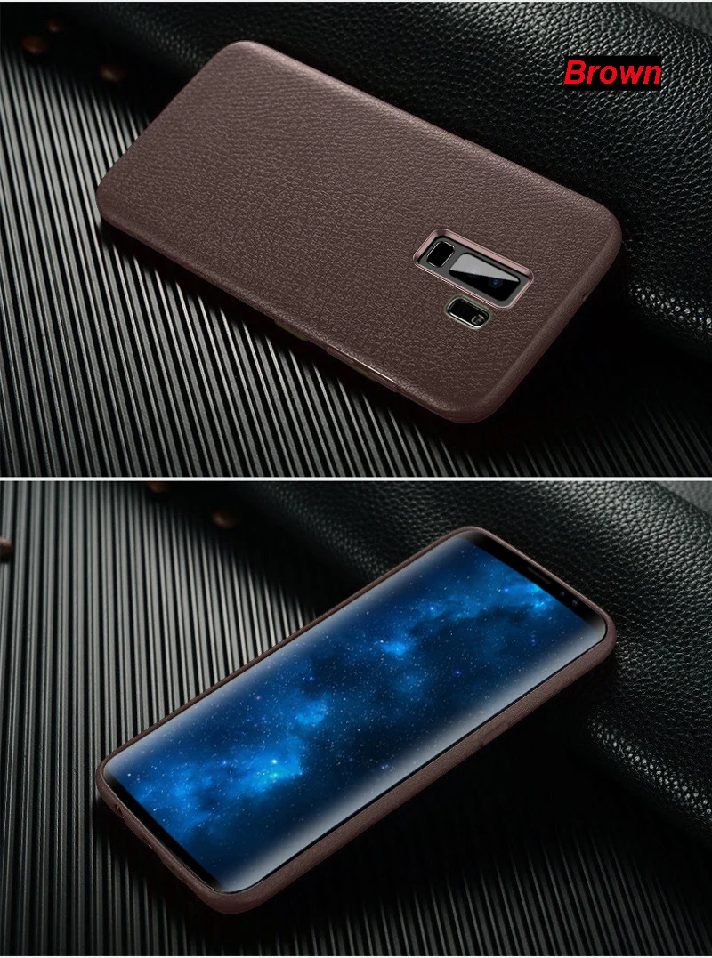 MLLSE Ultra Thin Leather Skin TPU Phone Cover For Galaxy S9 Plus Business Style Case For SAMSUNG S8 S8+ Note 8 Back Protector (5)