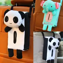 Милая панда Слон Форма Портативный подвесной автомобиль прямоугольник животных тканевая коробка Обложка держатель для хранения повесить в любом месте 24 см x 13 см