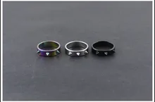 10 pcs tendência de homens e mulheres de jóias em aço de Titânio anel de auto-defesa anti-lobo aço inoxidável pregos farpados anel