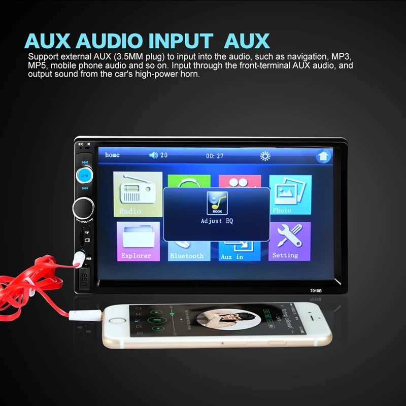 " HD 2Din Авторадио TFT сенсорный экран Bluetooth громкой связи автомобильный стерео радио MP5 плеер автомобильное зарядное устройство Поддержка TF/FM/USB/AUX