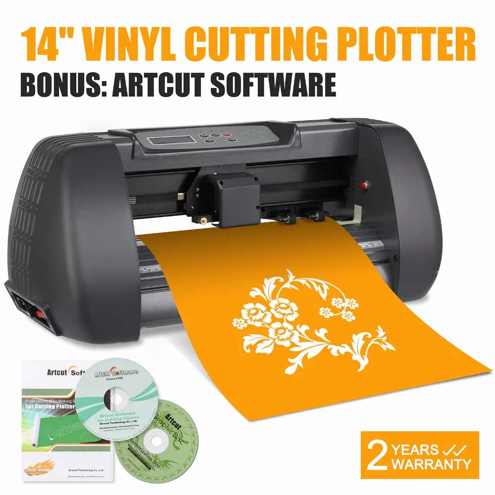 14" Vinyl Cutter Sign Plotter Sign Maker Cutting Pape Printer w/ 3 Blades 