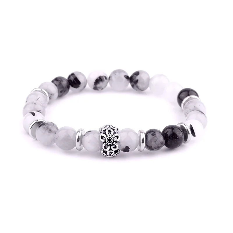 

Natural Stone Black Rutilated Quartz Beads Bracelet Men Fashion Energy Balance Yoga Beaded Bracelets for Women Jewelry Gift