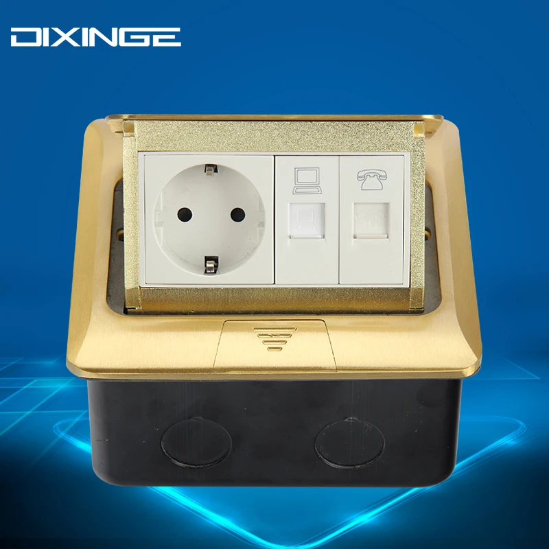 German Standard Telephone And Computer Wall Power Socket Electrical Outlet Socket Yellow