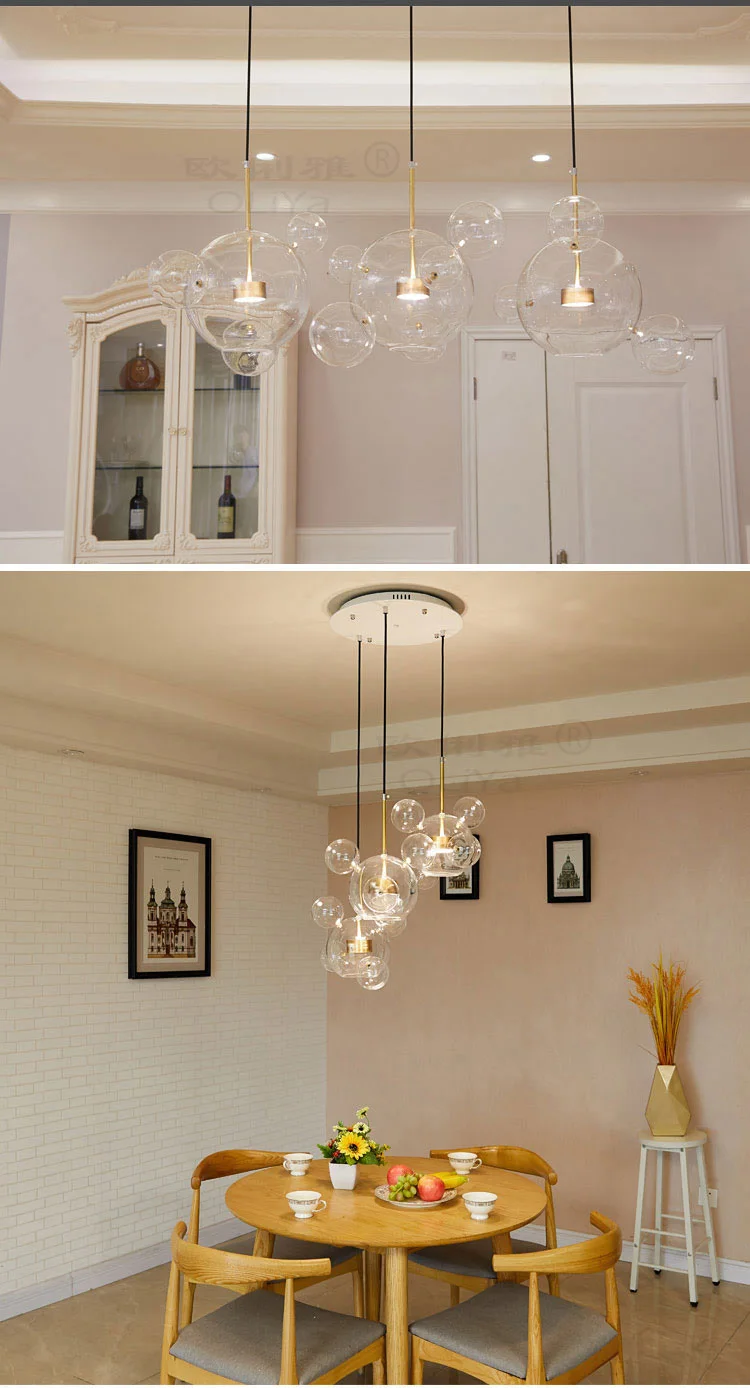LukLoy лампа с пузырьками, стеклянный подвесной светильник для столовой, подвесной светильник с пузырьками для кухни, отеля, подвесной светильник со стеклянным шаром