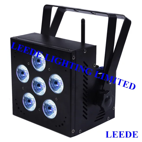 

(8pcs+1 rechargeable case)6*15W RGBAW LED battery powered wireless DMX uplight/disco party indoor stage lighting