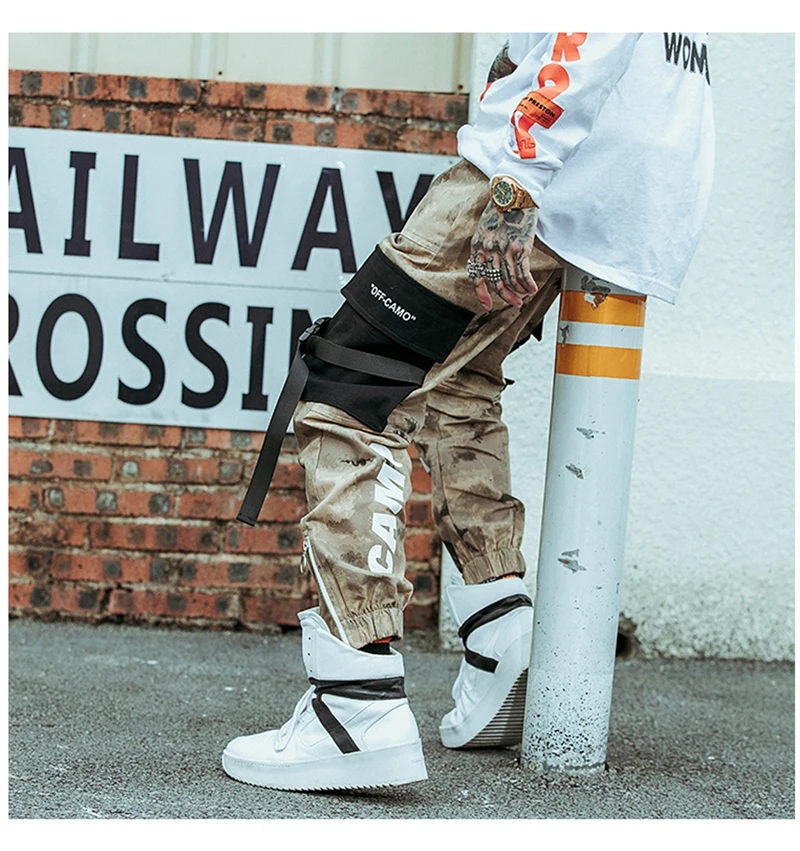 Мужские повседневные хлопковые брюки-карго в стиле Харадзюку, штаны для бега в стиле хип-хоп, мужские уличные брюки