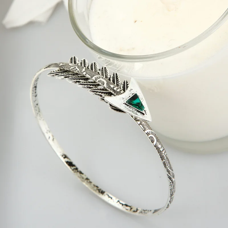 Ретро преувеличенный модный серебряный с кристаллами стрелы женские руки распределения продаж для женщин браслет с отрицательными ионами