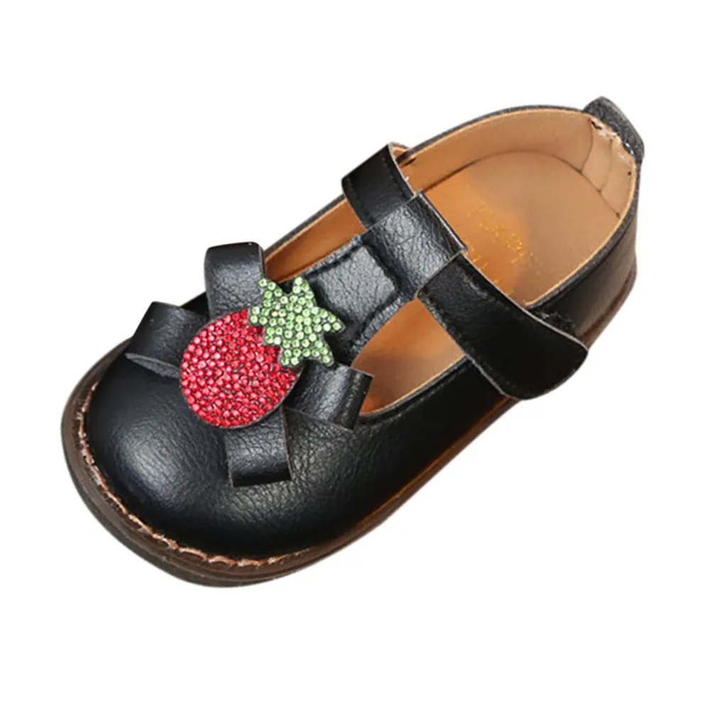 Новинка года; туфли принцессы для маленьких девочек; мягкие полосатые туфли с бантом и жемчугом; Высококачественные мягкие сандалии; кроссовки - Цвет: Black