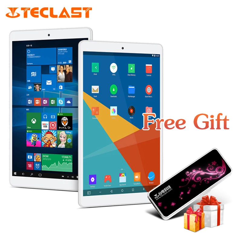 Бесплатный Подарок Teclast X80 Pro Двойной Загрузки Windows 10 + Android 5.1 Tablet PC 8 Дюймов 1920*1200 IPS Экран Intel X5 Z8300 2 ГБ/32 ГБ HDMI