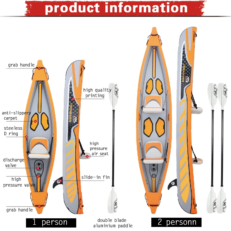 Аква-Марина Томагавк надувной каяк лодка каноэ надувная лодка из ПВХ плот алюминиевый весло насос сиденье манометр дропшиппинг ламинированный