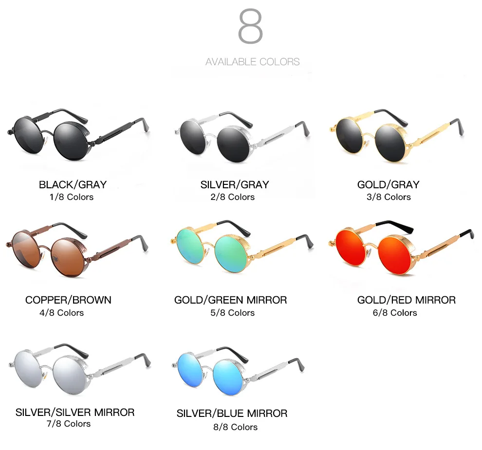 HD010 пара панк поляризационные солнцезащитные очки для мужчин металлическая оправа женские солнцезащитные очки в стиле стимпанк очки для вождения