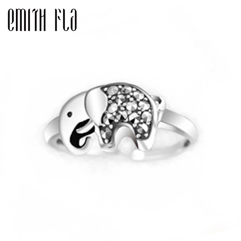 Genuine 100 925 Sterling Silver Elephant Tail Rings Female Silver Open 