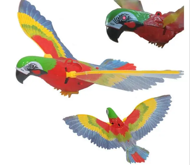 Colorful Pet Bird Parrot Toy Plastic Electric Sound Fly Wing