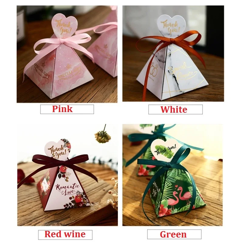 Hot Sale Triangular Pyramid Wedding Favors and Gifts Candy Box Gift Chocolate Boxes Ramadan Decoration Birthday Party Kids (6)