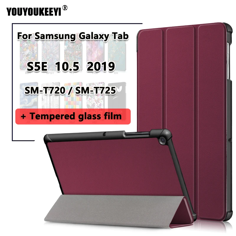 Подставка Магнитная Smart Case для Samsung Galaxy Tab S5E T720 T725 Закаленное стекло пленка для SM-T720 SM-T725 планшет диагональю 10,5 дюйма