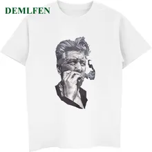 Дэвид Линч Твин Пикс ТВ футболка мужская с коротким рукавом Футболка мужская с o-образным вырезом Хлопок Рубашки повседневные мужские хип-хоп футболки топы уличная одежда