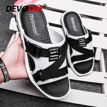 Homens da moda Chinelos de Slides Novo Dc Shoes Peixe Ciabatte Uomo Homens Flip Flops Praia Chinelos Homens Chinelos Homens Chinelos de Verão(China)