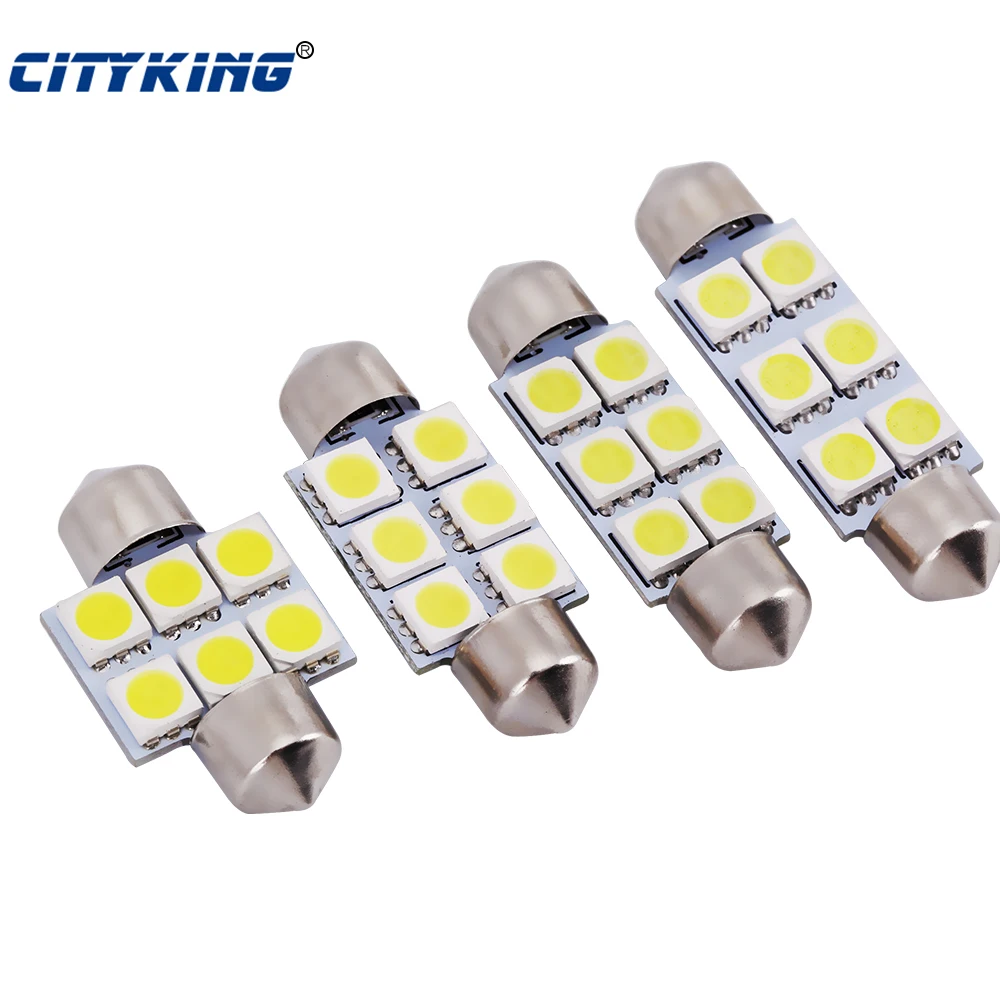 10 шт./лот festoon led c5w 31 мм 36 39 42 5050 SMD 6LED Festoon 6smd light внутренняя автомобильная лампа|interior