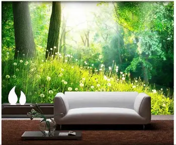 

Custom photo 3d wallpaper Non-woven mural wall sticker 3 d Green plants and landscape painting 3d wall room murals wallpaper