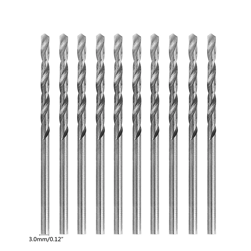 

10Pcs/Set Multifunction Tiny Micro HSS 3.0mm Straight Shank Twist Drilling Bit H02