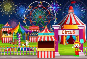 

Vinyl Children Photo Background Birthday Photos Cartoon Circus park Backdrop Fotografia Backgrounds for Photo Studio