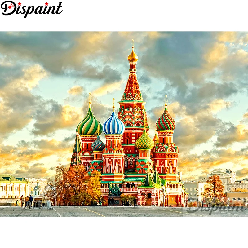 

Dispaint Full Square/Round Drill 5D DIY Diamond Painting "Castle scenery" Embroidery Cross Stitch 3D Home Decor A10936