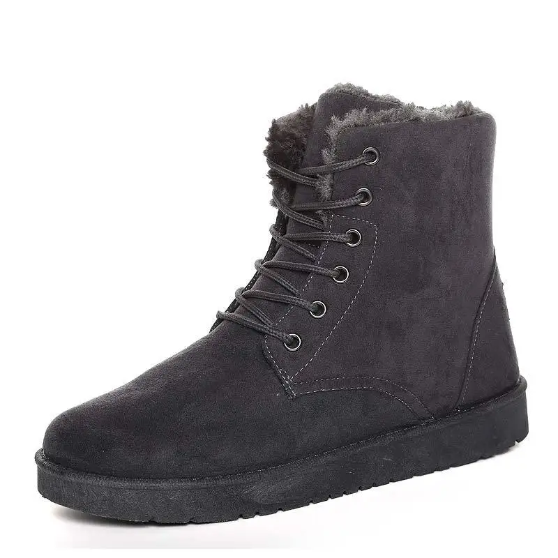 suede boots in snow