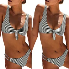 Женское сексуальное цельное нижнее белье из двух частей пуш-ап плотная полосатая пляжная одежда 1-24