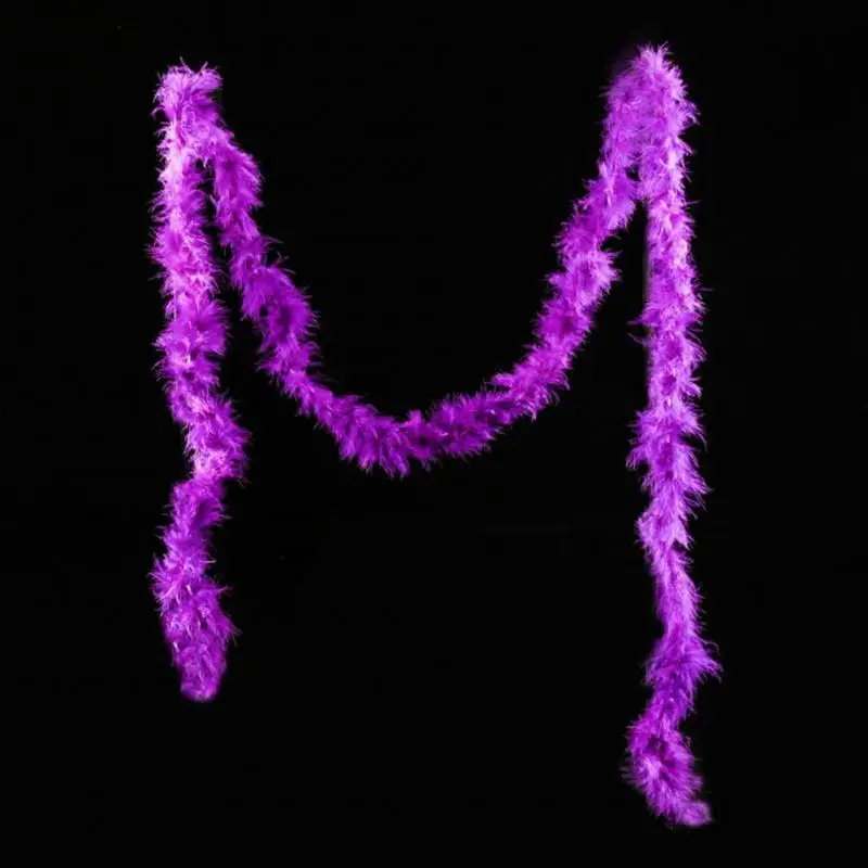 purple 2 м пушистый перо полосы боа из пера индейки для костюма ночного платья-свадьбы День рождения украшения партии аксессуары для одежды#1123 - Цвет: purple