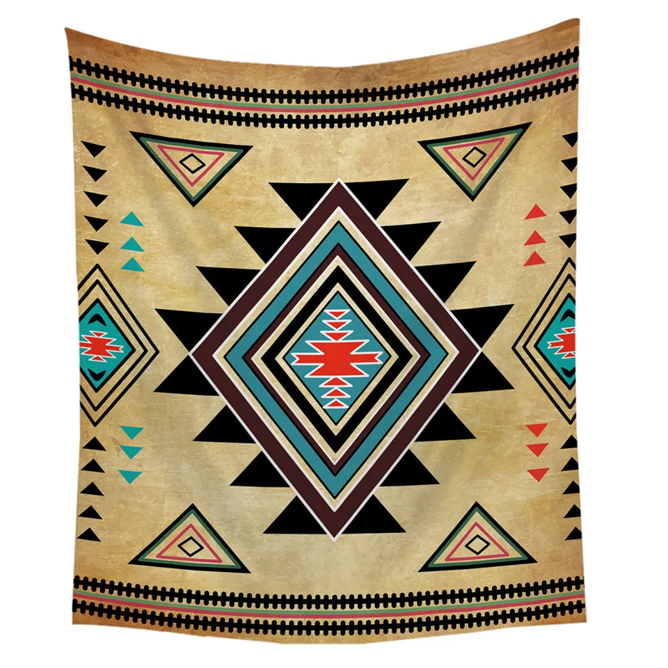  BeddingOutlet Geometric Printed Tablecloth Aztec Waterproof Polyester Table Cloth Brown Southwest T