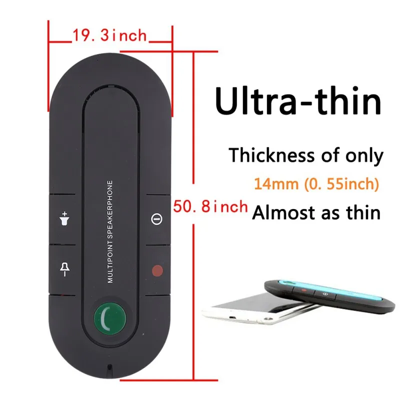 

EDR Wireless Bluetooth Handsfree Car Kit Multipoint Speakerphone MP3 Music Player for SmartPhone IPhone Android phones New