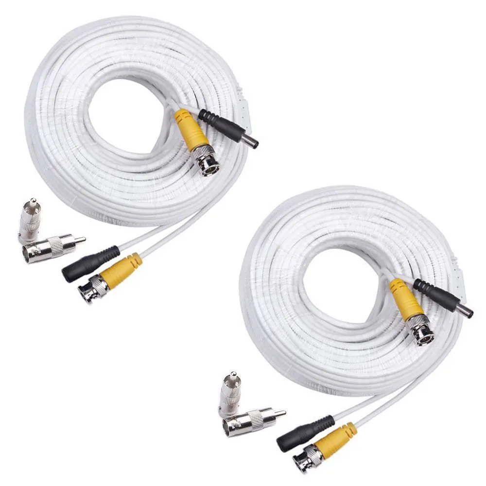 MOOL 100 Feet Pre made Siamese BNC Video and Power Cable Ready To Go for Security