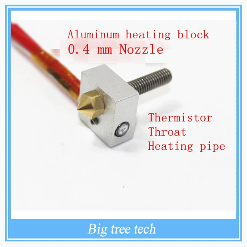 Free Shipping 3D printer MK8 Extruder hot end kit 0.4mm nozzle heating MK8 Extruder hot end DIY Accessories