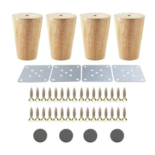 4 шт. мебель из натуральной древесины ножки из массива дуба Carbinet диван стол кровать ножки шкафы с железными пластинами винты прокладки