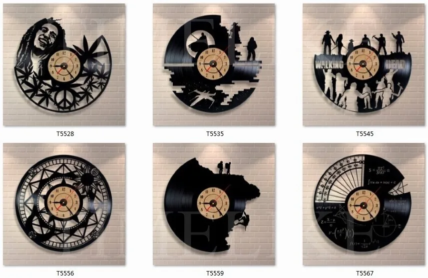 Черные виниловые антикварные настенные часы, креативный домашний декор, классические часы, большие художественные часы, кварцевые часы Horloge Murale