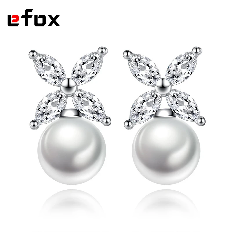 925 стерлингового серебра свежий темперамент счастливый клевер жемчужные серьги женские корейские модные серебряные ювелирные изделия