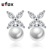 925 стерлингового серебра свежий темперамент счастливый клевер жемчужные серьги женские корейские модные серебряные ювелирные изделия